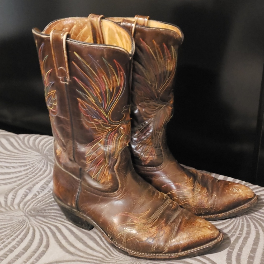 Vintage 1974 Mens ACME Brown Western Leather Boots